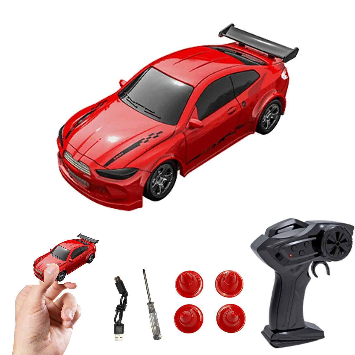 Mini Drifter 1:64 RC drift car – M4 CS Red
