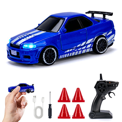 Mini Drifter 1:64 RC drift car – Skyline R34 Blue