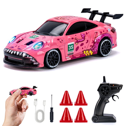 Mini Drifter 1:64 RC drift car – GT3 RS Pink Shark