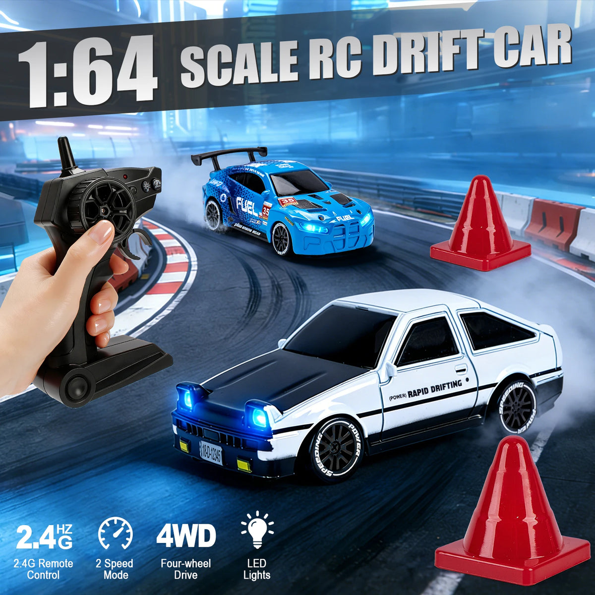 1:64 mini RC drift car with remote